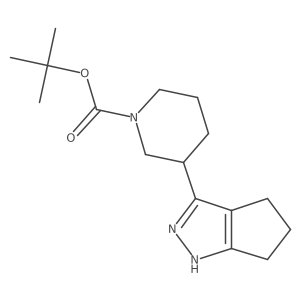 tert-butyl 3-{1H,4H,5H,6H-cyclopenta[c]pyrazol-3-yl}piperidine-1-carboxylate结构式