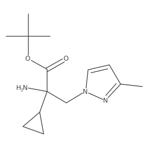 tert-butyl 2-amino-2-cyclopropyl-3-(3-methyl-1H-pyrazol-1-yl)propanoate结构式