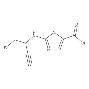 2-[(1-Hydroxybut-3-yn-2-yl)amino]-1,3-thiazole-5-carboxylic acid结构式