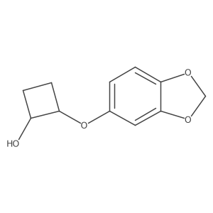 Rel-(1R,2R)-2-(benzo[d][1,3]dioxol-5-yloxy)cyclobutan-1-ol结构式
