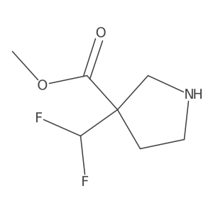 Methyl 3-(difluoromethyl)pyrrolidine-3-carboxylate结构式