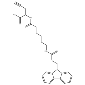 2-[6-({[(9H-fluoren-9-yl)methoxy]carbonyl}amino)hexanamido]pent-4-ynoic acid结构式