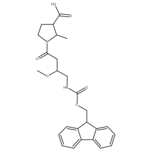 1-[4-({[(9H-fluoren-9-yl)methoxy]carbonyl}amino)-3-methoxybutanoyl]-2-methylpyrrolidine-3-carboxylic acid Structure