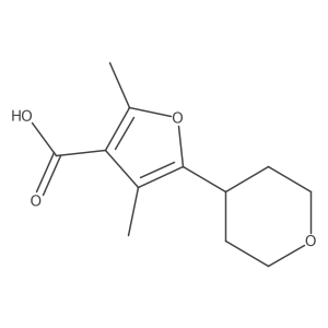 2,4-Dimethyl-5-(oxan-4-yl)furan-3-carboxylic acid Structure