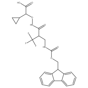 2-cyclopropyl-2-({2-[({[(9H-fluoren-9-yl)methoxy]carbonyl}amino)methyl]-3,3,3-trifluoropropanamido}oxy)acetic acid结构式