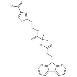 2-{2-[2-({[(9H-fluoren-9-yl)methoxy]carbonyl}amino)-2-methylpropanamido]ethyl}-1,3-thiazole-4-carboxylic acid Structure