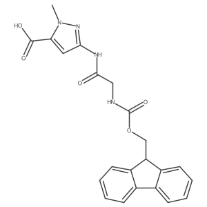 3-[2-({[(9H-fluoren-9-yl)methoxy]carbonyl}amino)acetamido]-1-methyl-1H-pyrazole-5-carboxylic acid Structure