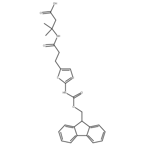 3-{3-[2-({[(9H-fluoren-9-yl)methoxy]carbonyl}amino)-1,3-thiazol-5-yl]propanamido}-3-methylbutanoic acid Structure