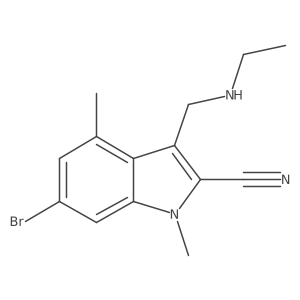 6-bromo-3-[(ethylamino)methyl]-1,4-dimethyl-1H-indole-2-carbonitrile Structure