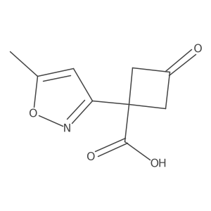 1-(5-Methyl-1,2-oxazol-3-yl)-3-oxocyclobutane-1-carboxylic acid结构式