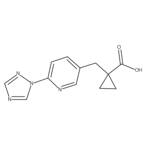 1-{[6-(1H-1,2,4-triazol-1-yl)pyridin-3-yl]methyl}cyclopropane-1-carboxylic acid结构式