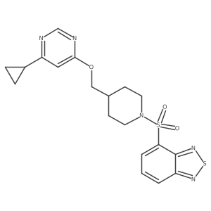 4-((4-(((6-Cyclopropylpyrimidin-4-yl)oxy)methyl)piperidin-1-yl)sulfonyl)benzo[c][1,2,5]thiadiazole结构式