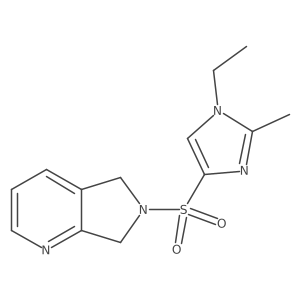 6-((1-ethyl-2-methyl-1H-imidazol-4-yl)sulfonyl)-6,7-dihydro-5H-pyrrolo[3,4-b]pyridine结构式