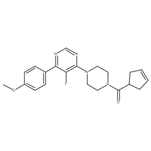4-[4-(Cyclopent-3-ene-1-carbonyl)piperazin-1-yl]-5-fluoro-6-(4-methoxyphenyl)pyrimidine结构式