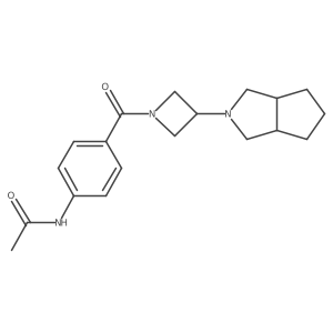 N-[4-(3-{octahydrocyclopenta[c]pyrrol-2-yl}azetidine-1-carbonyl)phenyl]acetamide结构式