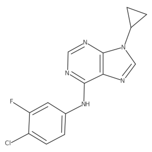 N-(4-chloro-3-fluorophenyl)-9-cyclopropyl-9H-purin-6-amine结构式