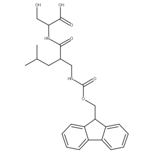(2R)-2-{2-[({[(9H-fluoren-9-yl)methoxy]carbonyl}amino)methyl]-4-methylpentanamido}-3-hydroxypropanoic acid Structure