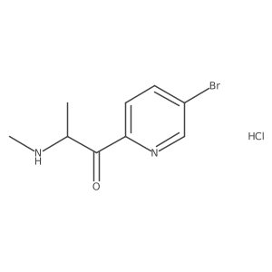 1-(5-Bromopyridin-2-yl)-2-(methylamino)propan-1-one hydrochloride结构式