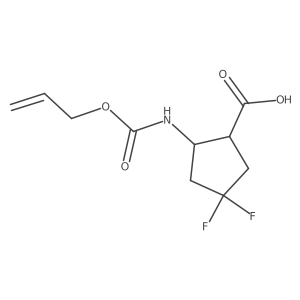 rac-(1R,2R)-4,4-difluoro-2-{[(prop-2-en-1-yloxy)carbonyl]amino}cyclopentane-1-carboxylic acid结构式