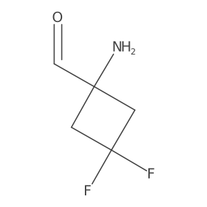 1-Amino-3,3-difluorocyclobutane-1-carbaldehyde结构式