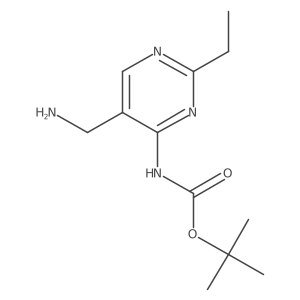 tert-butyl N-[5-(aminomethyl)-2-ethyl-1,4-dihydropyrimidin-4-ylidene]carbamate结构式