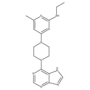 N-ethyl-4-methyl-6-[4-(9H-purin-6-yl)piperazin-1-yl]pyrimidin-2-amine结构式
