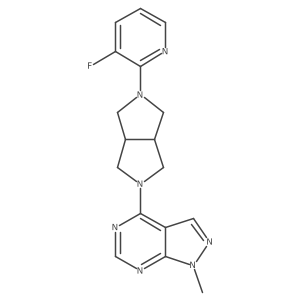 3-fluoro-2-(5-{1-methyl-1H-pyrazolo[3,4-d]pyrimidin-4-yl}-octahydropyrrolo[3,4-c]pyrrol-2-yl)pyridine结构式