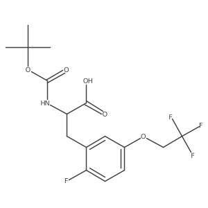 2-((tert-Butoxycarbonyl)amino)-3-(2-fluoro-5-(2,2,2-trifluoroethoxy)phenyl)propanoic acid结构式