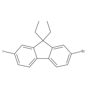 2-bromo-9,9-diethyl-7-iodo-9H-fluorene结构式