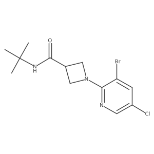 1-(3-bromo-5-chloropyridin-2-yl)-N-tert-butylazetidine-3-carboxamide Structure