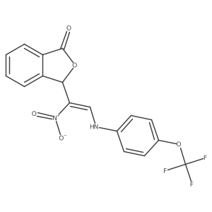 3-[(E)-1-nitro-2-{[4-(trifluoromethoxy)phenyl]amino}ethenyl]-1,3-dihydro-2-benzofuran-1-one Structure