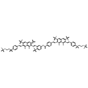 4-Amino-6-{[5-(4-{[8-amino-1-hydroxy-3,6-disulfo-7-({4-[2-(sulfooxy)ethanesulfonyl]phenyl}diazenyl)naphthalen-2-yl]diazenyl}benzamido)-2-sulfophenyl]diazenyl}-5-hydroxy-3-({4-[2-(sulfooxy)ethanesulfonyl]phenyl}diazenyl)naphthalene-2,7-disulfonic acid Structure