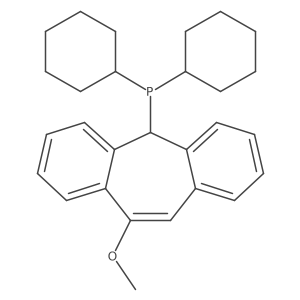 Dicyclohexyl(10-methoxy-5H-dibenzo[a,d]cyclohepten-5-yl)phosphine结构式