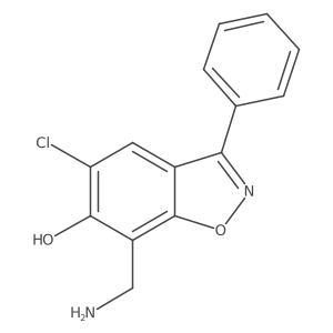 7-(Aminomethyl)-5-chloro-3-phenyl-1,2-benzisoxazol-6-ol结构式