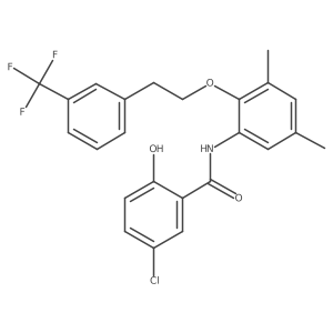 Benzamide,5-chloro-n-[3,5-dimethyl-2-[2-[3-(trifluoromethyl)phenyl]ethoxy]phenyl]-2-hydroxy-结构式