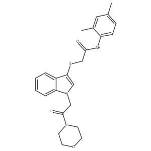 N-(2,4-dimethylphenyl)-2-((1-(2-morpholino-2-oxoethyl)-1H-indol-3-yl)thio)acetamide结构式