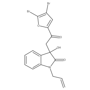 1-allyl-3-[2-(4,5-dibromo-2-furyl)-2-oxoethyl]-3-hydroxy-1,3-dihydro-2H-indol-2-one结构式