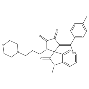 4'-hydroxy-1-methyl-3'-[(4-methylphenyl)carbonyl]-1'-[3-(morpholin-4-yl)propyl]spiro[indole-3,2'-pyrrole]-2,5'(1H,1'H)-dione Structure