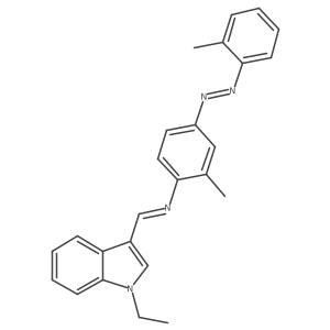 Benzenamine, N-[(1-ethyl-1H-indol-3-yl)methylene]-2-methyl-4-[2-(2-methylphenyl)diazenyl]-结构式