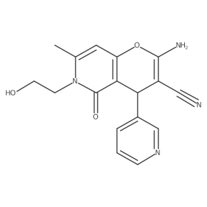 2-amino-6-(2-hydroxyethyl)-7-methyl-5-oxo-4-(pyridin-3-yl)-4H,5H,6H-pyrano[3,2-c]pyridine-3-carbonitrile Structure