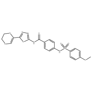 N-(5-(5,6-dihydro-1,4-dioxin-2-yl)-1,3,4-oxadiazol-2-yl)-4-(4-methoxyphenylsulfonamido)benzamide Structure