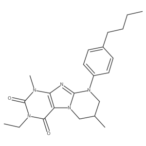 9-(4-butylphenyl)-3-ethyl-1,7-dimethyl-6,7,8,9-tetrahydropyrimido[2,1-f]purine-2,4(1H,3H)-dione结构式