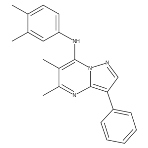 N-(3,4-dimethylphenyl)-5,6-dimethyl-3-phenylpyrazolo[1,5-a]pyrimidin-7-amine结构式
