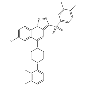 7-Chloro-5-(4-(2,3-dimethylphenyl)piperazin-1-yl)-3-((3,4-dimethylphenyl)sulfonyl)-[1,2,3]triazolo[1,5-a]quinazoline结构式