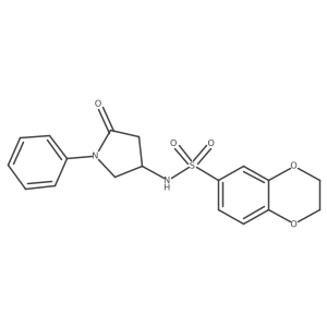 N-(5-oxo-1-phenylpyrrolidin-3-yl)-2,3-dihydrobenzo[b][1,4]dioxine-6-sulfonamide结构式