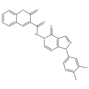 N-(1-(3,4-dimethylphenyl)-4-oxo-1H-pyrazolo[3,4-d]pyrimidin-5(4H)-yl)-2-oxo-2H-chromene-3-carboxamide Structure