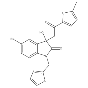 5-bromo-3-hydroxy-3-[2-(5-methyl-2-furyl)-2-oxoethyl]-1-(2-thienylmethyl)-1,3-dihydro-2H-indol-2-one Structure