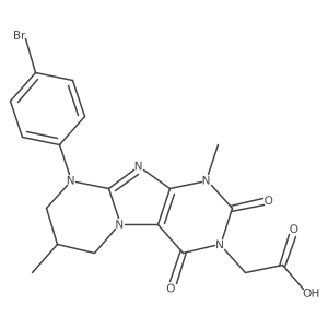 2-(9-(4-bromophenyl)-1,7-dimethyl-2,4-dioxo-1,2,6,7,8,9-hexahydropyrimido[2,1-f]purin-3(4H)-yl)acetic acid结构式