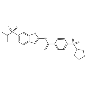 N-(6-(N,N-dimethylsulfamoyl)benzo[d]thiazol-2-yl)-4-(pyrrolidin-1-ylsulfonyl)benzamide结构式