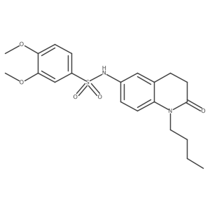 N-(1-butyl-2-oxo-1,2,3,4-tetrahydroquinolin-6-yl)-3,4-dimethoxybenzenesulfonamide结构式